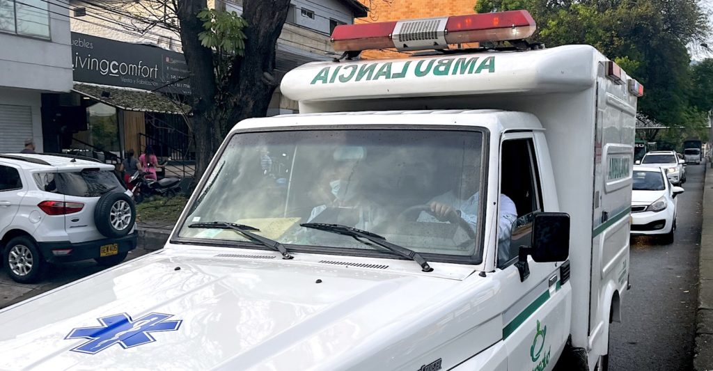 Ambulance providing healtcare in Medellin, colombia
