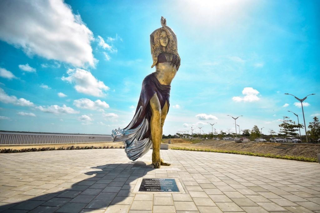Statue of Shakira in Barranquilla Colombia